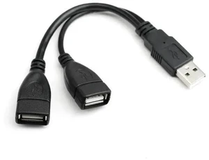 0.5ft USB 2.0 A Male to Dual USB Female Y Splitter Cable, 1 Pack, Portable Hub Adapter for PC, Laptop, TV & 2.5" Portable Hard Drive 0.5ft USB 2.0 A Male to Dual USB Female Y Splitter Cable, 1 Pack, Portable Hub Adapter for PC, Laptop, TV & 2.5" Portable Hard Drive