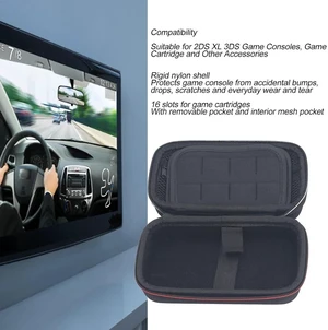 Black Transport Nylon for 3DS 2DS XL, Shell Hard Protector of a Portable Game Console with Locations to Store Games Black Transport Nylon for 3DS 2DS XL, Shell Hard Protector of a Portable Game Console with Locations to Store Games
