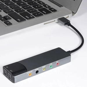USB External Sound Card Adapter with Optical Input Output, Audio Interface with 5.1 7.1 Channel Noise Reduction, Plug and Play for PC, Laptop (Aluminum Alloy) USB External Sound Card Adapter with Optical Input Output, Audio Interface with 5.1 7.1 Channel Noise Reduction, Plug and Play for PC, Laptop (Aluminum Alloy)