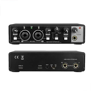 Professional Recording Sound Card for Microphone Studio-Grade Audio Interface for Band Recording / Voice-Over / Live Streaming - GAX-MD22 Black Professional Recording Sound Card for Microphone Studio-Grade Audio Interface for Band Recording / Voice-Over / Live Streaming - GAX-MD22 Black