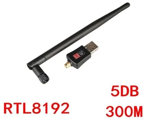 300M USB WiFi Adapter RTL8192EU Wireless Network Card, USB WiFi Receiver / Transmitter with 5dBi Antenna for Desktop / Laptop / PC 300M USB WiFi Adapter RTL8192EU Wireless Network Card, USB WiFi Receiver / Transmitter with 5dBi Antenna for Desktop / Laptop / PC