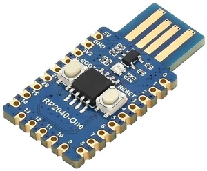 RP2040-One Microcontroller Development Board Type-A 4MB Flash Pico-Like MCU Board Based on Raspberry Pi RP2040,PCB USB-A Port,Support C/C++,MicroPython RP2040-One Microcontroller Development Board Type-A 4MB Flash Pico-Like MCU Board Based on Raspberry Pi RP2040,PCB USB-A Port,Support C/C++,MicroPython