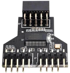 9-Pin USB 2.0 Header 1 to 2 Port Splitter Adapter, Motherboard Internal USB Hub Connector 9-Pin USB 2.0 Header 1 to 2 Port Splitter Adapter, Motherboard Internal USB Hub Connector