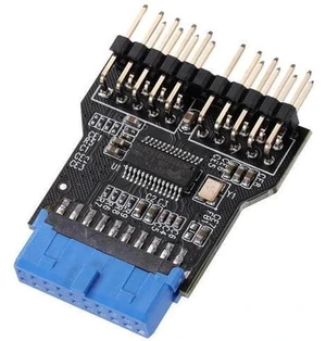 USB3.0 19Pin to Dual USB2.0 9Pin Front Panel Header Adapter Card, Mainboard 19PIN to Double 9PIN Internal Expansion Converter USB3.0 19Pin to Dual USB2.0 9Pin Front Panel Header Adapter Card, Mainboard 19PIN to Double 9PIN Internal Expansion Converter