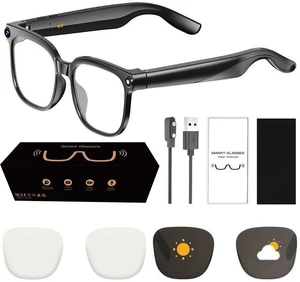 M02S Smart AI Glasses 8MP Camera, Real-Time Translation, Bluetooth Calling, Voice Assistant, Smart Glasses for Travel/Business (Transparent lenses + Color-changing lenses) M02S Smart AI Glasses 8MP Camera, Real-Time Translation, Bluetooth Calling, Voice Assistant, Smart Glasses for Travel/Business (Transparent lenses + Color-changing lenses)