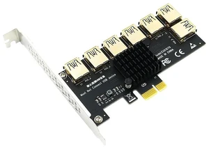 PCIe 1-to-7 Expansion Card PCI-E to 7-Slot GPU Riser, One to Seven PCIe Ports, Graphics Card Expansion Adapter for Mining / Server / Workstation PCIe 1-to-7 Expansion Card PCI-E to 7-Slot GPU Riser, One to Seven PCIe Ports, Graphics Card Expansion Adapter for Mining / Server / Workstation