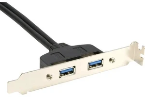 1.5ft 2 Ports USB 3.0 Female Cable, PCI Slot Plate Bracket Back Panel to 20Pin Motherboard Header Adapter 1.5ft 2 Ports USB 3.0 Female Cable, PCI Slot Plate Bracket Back Panel to 20Pin Motherboard Header Adapter