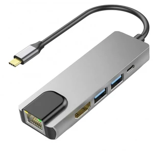 5-in-1 Type-C Hub Docking Station USB-C to Gigabit Ethernet Adapter, HDMI 4K, USB 3.0 x2, USB-C PD, USB-C Hub for Laptop / MacBook / Tablet 5-in-1 Type-C Hub Docking Station USB-C to Gigabit Ethernet Adapter, HDMI 4K, USB 3.0 x2, USB-C PD, USB-C Hub for Laptop / MacBook / Tablet