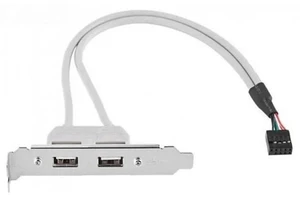 9Pin Motherboard Header 1 to 2 USB 2.0 Cable, 40cm Internal Splitter Cord with 80mm PCI Bracket, Dual USB 2.0 Port Multiplier Panel for Desktop PC 9Pin Motherboard Header 1 to 2 USB 2.0 Cable, 40cm Internal Splitter Cord with 80mm PCI Bracket, Dual USB 2.0 Port Multiplier Panel for Desktop PC