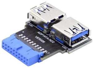Horizontal Motherboard 19/20 Pin USB 3.0 1 to 2 Splitter Adapter, Internal USB3.0 Header Multiplier Converter for PC Mainboard Front Panel Expansion Horizontal Motherboard 19/20 Pin USB 3.0 1 to 2 Splitter Adapter, Internal USB3.0 Header Multiplier Converter for PC Mainboard Front Panel Expansion
