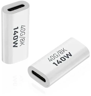 2 Pack White USB C Female to Female Coupler Adapter, 40Gbps Data 140W PD Charging 8K@60Hz Video Type-C Extender Connector Compatible with Thunderbolt 3/4, MacBook Pro/Air, Laptops, Phones & All USB-C 2 Pack White USB C Female to Female Coupler Adapter, 40Gbps Data 140W PD Charging 8K@60Hz Video Type-C Extender Connector Compatible with Thunderbolt 3/4, MacBook Pro/Air, Laptops, Phones & All USB-C