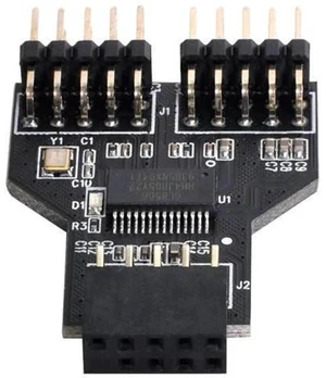 Motherboard USB 2.0 Internal 9Pin/10Pin Header 1-to-2 Splitter Hub, Front Panel Extension Adapter Motherboard USB 2.0 Internal 9Pin/10Pin Header 1-to-2 Splitter Hub, Front Panel Extension Adapter