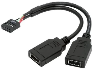 0.49FT USB2.0 9Pin Male to Dual KeyA TypeE Female Splitter Cable, Mainboard Header to Front Panel Port Extension Cord 0.49FT USB2.0 9Pin Male to Dual KeyA TypeE Female Splitter Cable, Mainboard Header to Front Panel Port Extension Cord