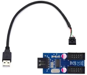 USB2.0 10Pin Motherboard Header Splitter Cable, 1-to-2 Type-A Female Port Multiplier Adapter USB2.0 10Pin Motherboard Header Splitter Cable, 1-to-2 Type-A Female Port Multiplier Adapter