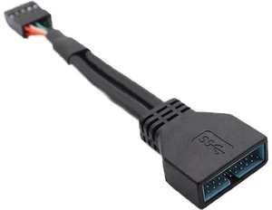 2PC Black Mainboard Adapter Cable | USB2.0 9Pin Female to USB3.0 20Pin Male Internal Header Converter 2PC Black Mainboard Adapter Cable | USB2.0 9Pin Female to USB3.0 20Pin Male Internal Header Converter