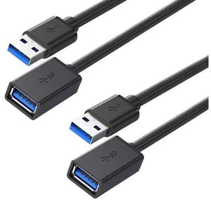 2 Pack 1.65FT USB 3.0 Extension Cable, Type A Male to Female High Speed Cord for Keyboard, Mouse, Webcam, Printer, Hard Drive 2 Pack 1.65FT USB 3.0 Extension Cable, Type A Male to Female High Speed Cord for Keyboard, Mouse, Webcam, Printer, Hard Drive