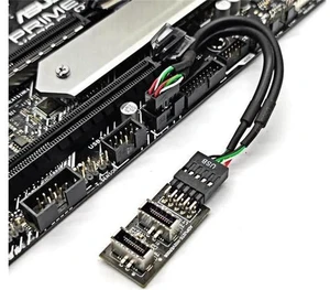 Motherboard USB 2.0 9Pin Header to Dual USB 3.2 Type-E Key-A Front Panel Splitter Cable, 6 Inch Internal Extension Adapter, 9Pin Header to 2 USB 3.2 Type-E Motherboard Connectors Motherboard USB 2.0 9Pin Header to Dual USB 3.2 Type-E Key-A Front Panel Splitter Cable, 6 Inch Internal Extension Adapter, 9Pin Header to 2 USB 3.2 Type-E Motherboard Connectors