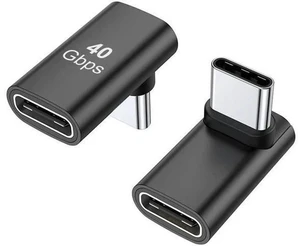 Black 2 Pack 90 Degree Right Angle USB-C Male to Female Extension Adapter, 100W PD Fast Charging Type-C Elbow Extender for Steam Deck, ROG Ally, Switch, Laptops, Tablets & Smartphones Black 2 Pack 90 Degree Right Angle USB-C Male to Female Extension Adapter, 100W PD Fast Charging Type-C Elbow Extender for Steam Deck, ROG Ally, Switch, Laptops, Tablets & Smartphones