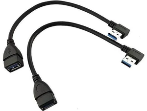 2-Pack 90° Left & Right Angled USB 3.0 Extension Cable 15CM, SuperSpeed USB3.0 Male to Female Elbow Extender Cord 2-Pack 90° Left & Right Angled USB 3.0 Extension Cable 15CM, SuperSpeed USB3.0 Male to Female Elbow Extender Cord
