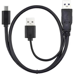 60cm Black Dual-Power Y-Split USB3.0+USB2.0 to USBC Cable for Laptops & External Hard Drives 60cm Black Dual-Power Y-Split USB3.0+USB2.0 to USBC Cable for Laptops & External Hard Drives
