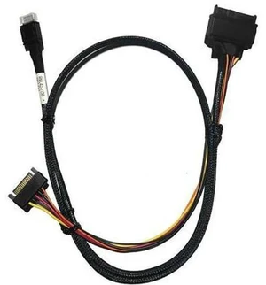 SFF-8087 Mini SAS 38Pin to 4 SATA SSD Breakout Cable with Power, 100CM SATA III Hard Drive Data & Power Combo Cable SFF-8087 Mini SAS 38Pin to 4 SATA SSD Breakout Cable with Power, 100CM SATA III Hard Drive Data & Power Combo Cable