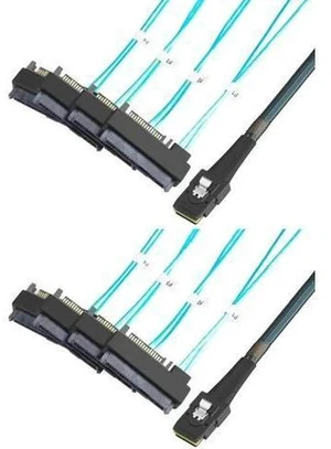 2 Pack 3.3FT SFF-8087 to 4×SFF-8482 Internal Mini SAS Cable with SATA Power 2 Pack 3.3FT SFF-8087 to 4×SFF-8482 Internal Mini SAS Cable with SATA Power