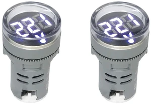 80-500V AC Digital Voltmeter 110V 220V 380V Red Green Yellow Blue White LCD Digital Display Small Round Head (Pack of 2) (White) 80-500V AC Digital Voltmeter 110V 220V 380V Red Green Yellow Blue White LCD Digital Display Small Round Head (Pack of 2) (White)