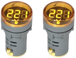 80-500V AC Digital Voltmeter 110V 220V 380V Red Green Yellow Blue White LCD Digital Display Small Round Head (Pack of 2) (Yellow) 80-500V AC Digital Voltmeter 110V 220V 380V Red Green Yellow Blue White LCD Digital Display Small Round Head (Pack of 2) (Yellow)