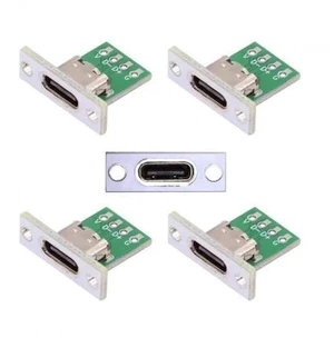 5 Pack Panel Mount 24Pin USB 2.0 Type-C Female Socket with PCB Breakout Board, DIY OEM USB-C Panel Mount Connector Module for Custom Enclosure Equipment Prototyping 5 Pack Panel Mount 24Pin USB 2.0 Type-C Female Socket with PCB Breakout Board, DIY OEM USB-C Panel Mount Connector Module for Custom Enclosure Equipment Prototyping