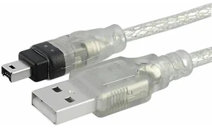 6ft/1.8m USB 2.0 to Firewire IEEE 1394 4Pin iLink Adapter Cable, USB A Male to 4-Pin Firewire Data Cord for Sony DV Camcorders, Digital Cameras & Legacy Devices 6ft/1.8m USB 2.0 to Firewire IEEE 1394 4Pin iLink Adapter Cable, USB A Male to 4-Pin Firewire Data Cord for Sony DV Camcorders, Digital Cameras & Legacy Devices