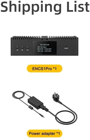 ENCS1Pro 12G-SDI Encoder Decoder 4K60 Video Codec Box, H.265/H.264 Live Streaming Device, Support NDI HX, SRT, RTMP, RTSP, HLS, Multi-Protocol, Low Latency (Basic)