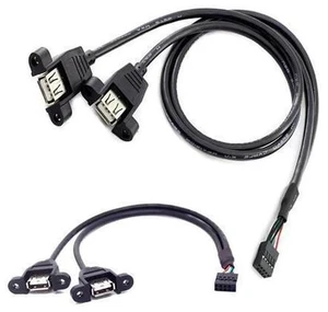 50cm Motherboard USB 2.0 9 Pin Header to Dual USB Type A Female Adapter Cable, Internal Front Panel USB Expansion Cord with Screw Mount Holes, 480Mbps High Speed for Desktop PC Chassis Modding 50cm 50cm Motherboard USB 2.0 9 Pin Header to Dual USB Type A Female Adapter Cable, Internal Front Panel USB Expansion Cord with Screw Mount Holes, 480Mbps High Speed for Desktop PC Chassis Modding 50cm