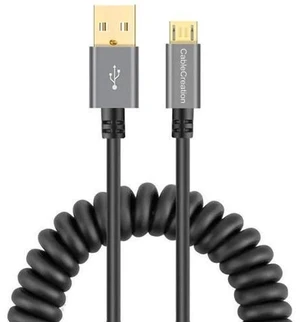 Space Gray Coiled USB 2.0 A to Micro USB Cable, Retractable 0.56ft-4ft Charging & Data Cord for Android Phones, Tablets, Raspberry Pi Zero & Car Charger Space Gray Coiled USB 2.0 A to Micro USB Cable, Retractable 0.56ft-4ft Charging & Data Cord for Android Phones, Tablets, Raspberry Pi Zero & Car Charger