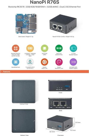 NanoPi R76S4+64,Without Power Supply NanoPi R76S4+64,Without Power Supply