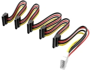 1PCS 1-to-5 SATA Power Splitter Cable, SATA 15Pin Power Supply Adapter Cord for HDD SSD 1PCS 1-to-5 SATA Power Splitter Cable, SATA 15Pin Power Supply Adapter Cord for HDD SSD