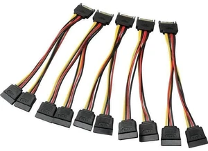 5 Pack 20cm 15Pin SATA Power Y Splitter Cables, SATA Male to Dual 15Pin Female Power Extension Adapter Cord 5 Pack 20cm 15Pin SATA Power Y Splitter Cables, SATA Male to Dual 15Pin Female Power Extension Adapter Cord