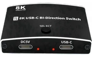 Bi-Directional USB-C KVM Switch 2 in 1 / 1 in 2, Support 8K@60Hz Video & 10Gbps Data, Compatible with Thunderbolt 3/4 USB-C Devices Bi-Directional USB-C KVM Switch 2 in 1 / 1 in 2, Support 8K@60Hz Video & 10Gbps Data, Compatible with Thunderbolt 3/4 USB-C Devices