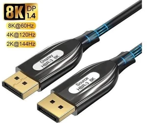 1M/3.3Ft Fiber Optic DP 1.4 Cable, 32.4Gbps HBR3 8K DisplayPort Fiber Cord, Supports 8K@60Hz, 4K@144Hz, 2K@240Hz, DSC 1.2 HDR10, Heavy-Duty Oxygen-Free Copper Cable 1M/3.3Ft Fiber Optic DP 1.4 Cable, 32.4Gbps HBR3 8K DisplayPort Fiber Cord, Supports 8K@60Hz, 4K@144Hz, 2K@240Hz, DSC 1.2 HDR10, Heavy-Duty Oxygen-Free Copper Cable
