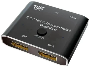 Bi-Directional DisplayPort Switch Splitter Hub 2 in 1 Out 16K@60Hz 4K@240Hz SST HDCP Video Converter Adapter Bi-Directional DisplayPort Switch Splitter Hub 2 in 1 Out 16K@60Hz 4K@240Hz SST HDCP Video Converter Adapter