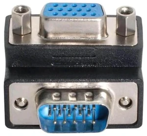 90 Degree Up Angled HDB15Pin VGA Male to Female Gender Changer Adapter, SVGA D-Sub Video Connector for Monitor, Projector & Graphics Card 90 Degree Up Angled HDB15Pin VGA Male to Female Gender Changer Adapter, SVGA D-Sub Video Connector for Monitor, Projector & Graphics Card