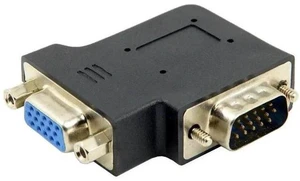 90 Degree Left Angled HDB15Pin VGA Male to Female Gender Changer Adapter, D-Sub SVGA Video Connector for Graphics Card, Monitor, Projector 90 Degree Left Angled HDB15Pin VGA Male to Female Gender Changer Adapter, D-Sub SVGA Video Connector for Graphics Card, Monitor, Projector