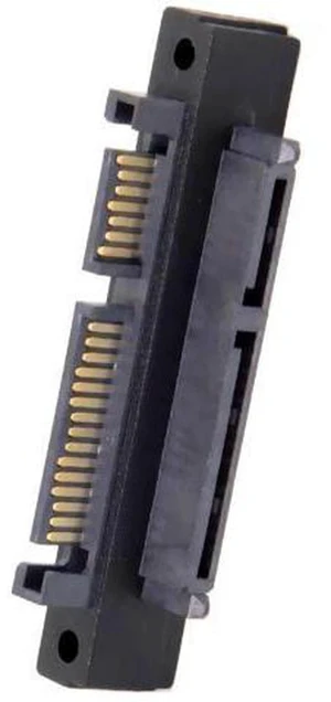 90 Degree Up Angled 22Pin SATA 7+15 Male to Female Extension Adapter, Integrated SATA Data & Power Converter 90 Degree Up Angled 22Pin SATA 7+15 Male to Female Extension Adapter, Integrated SATA Data & Power Converter