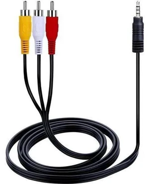 5FT 3.5mm 1/8 Inch Male to 3 RCA Male AV Composite Cable, Stereo AUX Audio Video Converter Cord 5FT 3.5mm 1/8 Inch Male to 3 RCA Male AV Composite Cable, Stereo AUX Audio Video Converter Cord