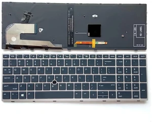 Laptop Replacement US Layout Keyboard for HP EliteBook 750 755 850 855 G5 G6 Zbook 15U G5 G6 L14366-001 L32575-001 with Pointing with Backlight Silver Frame Laptop Replacement US Layout Keyboard for HP EliteBook 750 755 850 855 G5 G6 Zbook 15U G5 G6 L14366-001 L32575-001 with Pointing with Backlight Silver Frame