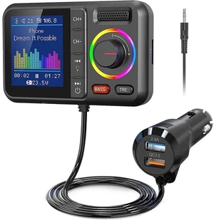 BT98L Car MP3 Bluetooth Player New Large Screen, Plug-in Car Charger, FM Transmitter, USB/TF Card Reader for Car Audio BT98L Car MP3 Bluetooth Player New Large Screen, Plug-in Car Charger, FM Transmitter, USB/TF Card Reader for Car Audio