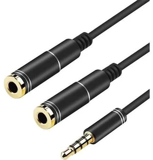 3.5mm 4-Pole Audio Splitter Cable, Male to Dual Female Headphone & Microphone Aux Adapter, Compatible with Android Phones, iPhones, Laptops & Headsets 3.5mm 4-Pole Audio Splitter Cable, Male to Dual Female Headphone & Microphone Aux Adapter, Compatible with Android Phones, iPhones, Laptops & Headsets