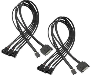 2 Pack SATA Power to 3/4 Pin PWM Fan Splitter Hub, 12V Desktop Chassis Cooling Fan Power Adapter 2 Pack SATA Power to 3/4 Pin PWM Fan Splitter Hub, 12V Desktop Chassis Cooling Fan Power Adapter