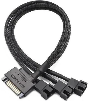 SATA to 3 Pin 4 Pin Fan Sleeved Power Splitter Cable Adapter,15Pin SATA to 3 x TX3 / TX4 (PWM) 12V PC Case Fan Cooler Y Splitter Power Extension Cord - 10 Inch,Black SATA to 3 Pin 4 Pin Fan Sleeved Power Splitter Cable Adapter,15Pin SATA to 3 x TX3 / TX4 (PWM) 12V PC Case Fan Cooler Y Splitter Power Extension Cord - 10 Inch,Black