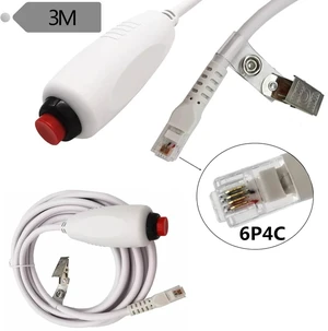 6P4C Nurse Call Button Cable Patient Emergency Stop Switch Cord, Nurse Call System Replacement Line with Push-Button Switch for Hospitals / Nursing Homes 6P4C Nurse Call Button Cable Patient Emergency Stop Switch Cord, Nurse Call System Replacement Line with Push-Button Switch for Hospitals / Nursing Homes