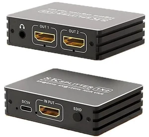 HDMI 2.1 1 in 2 Out Splitter 8K@60Hz 4K@120Hz 48Gbps Mirror Dual Monitor Splitter with 3.5mm Audio Extractor EDID HDCP2.3 Dolby Vision HDR10+ 3D for PS5 SkyQ Xbox NVIDIA AMD Switch HDMI 2.1 1 in 2 Out Splitter 8K@60Hz 4K@120Hz 48Gbps Mirror Dual Monitor Splitter with 3.5mm Audio Extractor EDID HDCP2.3 Dolby Vision HDR10+ 3D for PS5 SkyQ Xbox NVIDIA AMD Switch